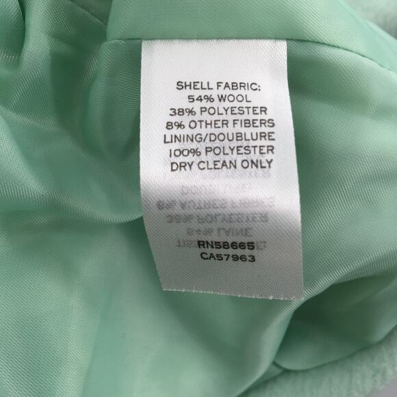 Halogen Atlantic-Pacific Double Breasted Wool Coat Jacket Solid Green SZ X-Large - Picture 6 of 11